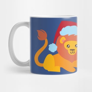 Lion with santa hat 02 Mug